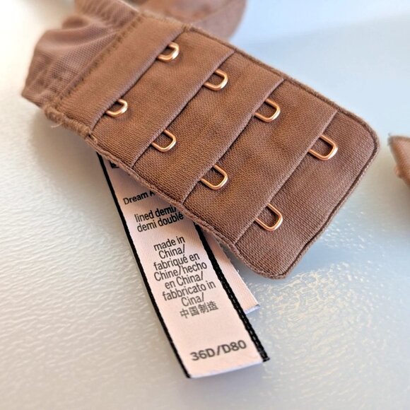 Victoria's Secret Dream Angels 36 D Lined Demi Brown Lace Bra - Picture 9 of 11